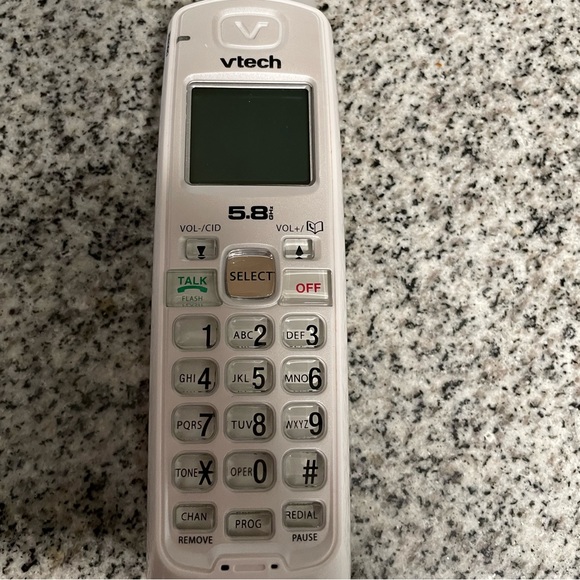 VTech 5.8 Ghz Single Line Cordless Phone w/ Caller ID, White Telephone - Picture 6 of 10